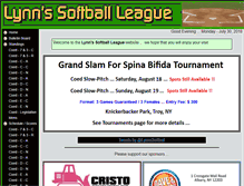 Tablet Screenshot of lynnssoftball.com